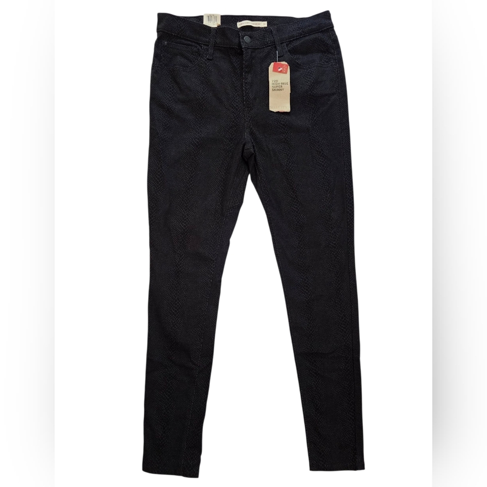 Levi's 720 High Rise Super Skinny Snake Print Jeans Sz 12 31w 30l